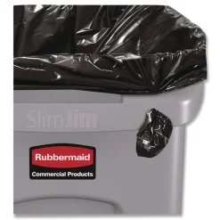 Rubbermaid Commercial 15.875 Gallon Rectangular Plastic Slim Jim Waste Container with handles - Light Gray