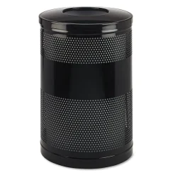 Rubbermaid Commercial 51 gal. Classics Perforated Steel Open Top Receptacle - Black