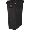 Rubbermaid Commercial 23 Gallon Rectangular Plastic Slim Jim Receptacle W/venting Channels - Black