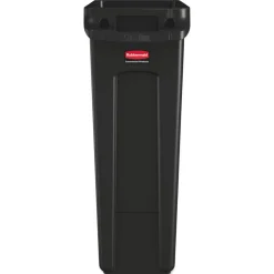 Rubbermaid Commercial 23 Gallon Rectangular Plastic Slim Jim Receptacle W/venting Channels - Black