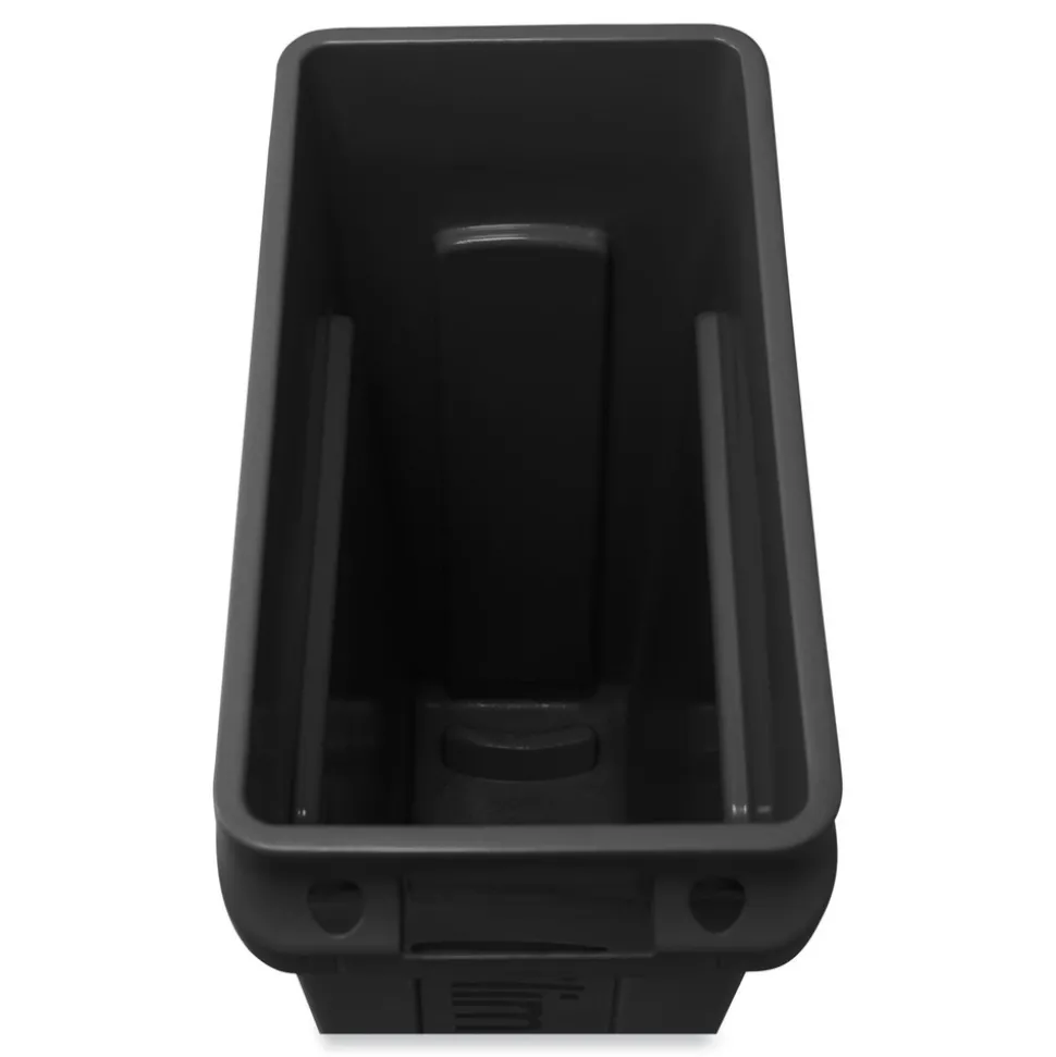 Rubbermaid Commercial 23 Gallon Rectangular Plastic Slim Jim Receptacle W/venting Channels - Black