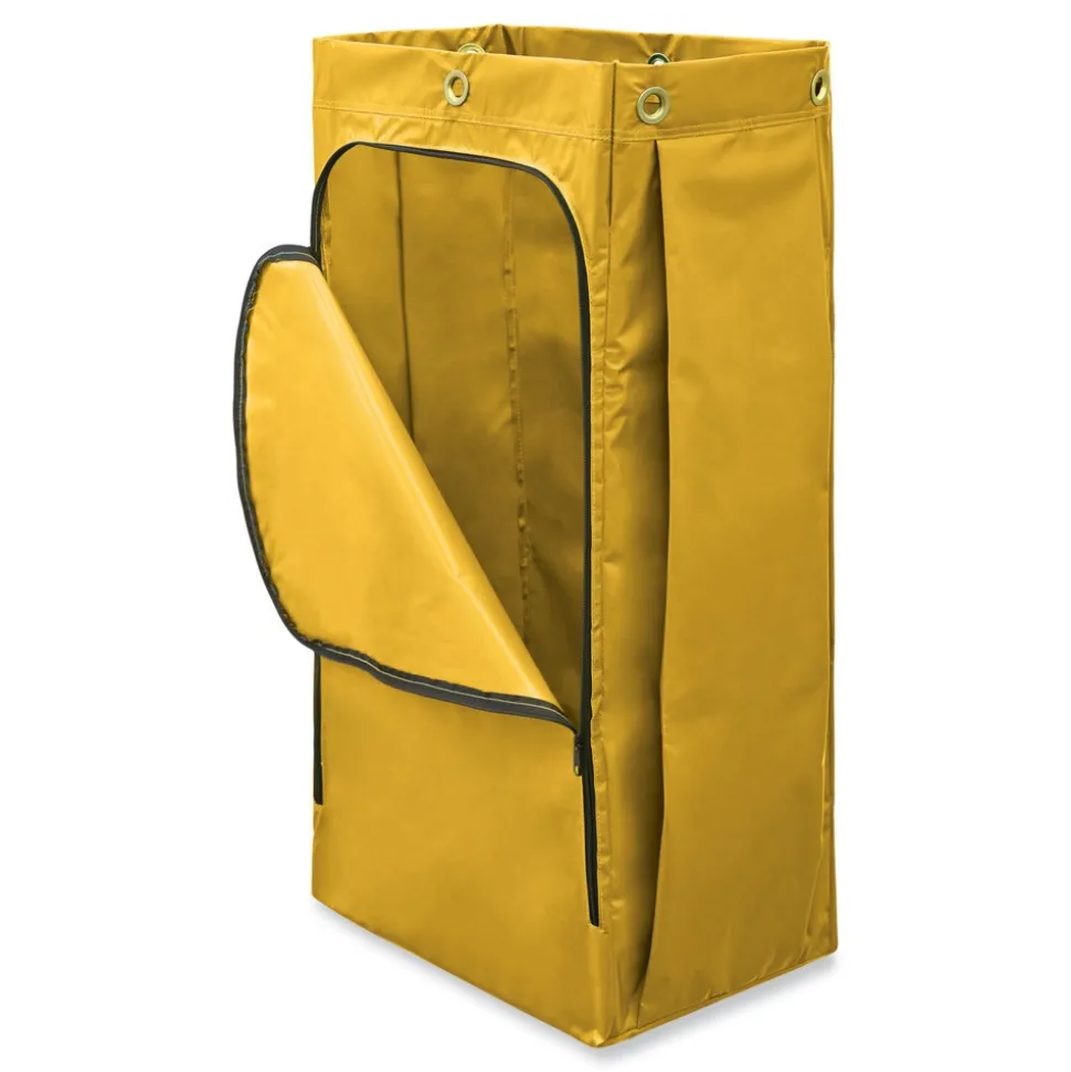 Rubbermaid Commercial 34 Gallon 17.5 in. x 33 in. Vinyl Cleaning Cart Bag - Yellow
