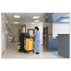 Rubbermaid Commercial 34 Gallon 17.5 in. x 33 in. Vinyl Cleaning Cart Bag - Yellow
