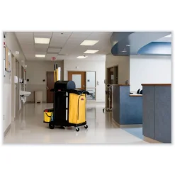 Rubbermaid Commercial 34 Gallon 17.5 in. x 33 in. Vinyl Cleaning Cart Bag - Yellow