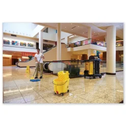 Rubbermaid Commercial 34 Gallon 17.5 in. x 33 in. Vinyl Cleaning Cart Bag - Yellow