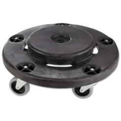 Rubbermaid Commercial 18 in. x 6.63 in. 250 lbs. Capacity Brute Round Twist On/Off Dolly - Black