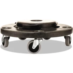 Rubbermaid Commercial 18 in. x 6.63 in. 250 lbs. Capacity Brute Round Twist On/Off Dolly - Black