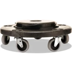 Rubbermaid Commercial 18 in. x 6.63 in. 250 lbs. Capacity Brute Round Twist On/Off Dolly - Black