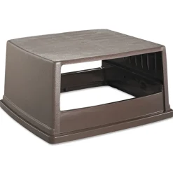 Rubbermaid Commercial 23 in. x 26.63 in. x 13 in. Hooded Top Glutton Receptacle without Door - Brown