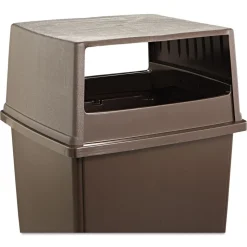 Rubbermaid Commercial 23 in. x 26.63 in. x 13 in. Hooded Top Glutton Receptacle without Door - Brown