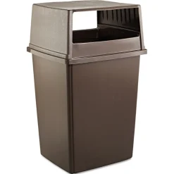 Rubbermaid Commercial 23 in. x 26.63 in. x 13 in. Hooded Top Glutton Receptacle without Door - Brown