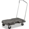 Rubbermaid Commercial 20.5 in. x 32.5 in. x 35 in. 500 lbs. Capacity Triple Trolley Platform Truck with Angled-Loop Handle - Black