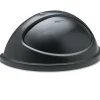 Rubbermaid Commercial 21.38 in. x 12.38 in. x 9.13 in. Untouchable Plastic Half-Round Lid - Black