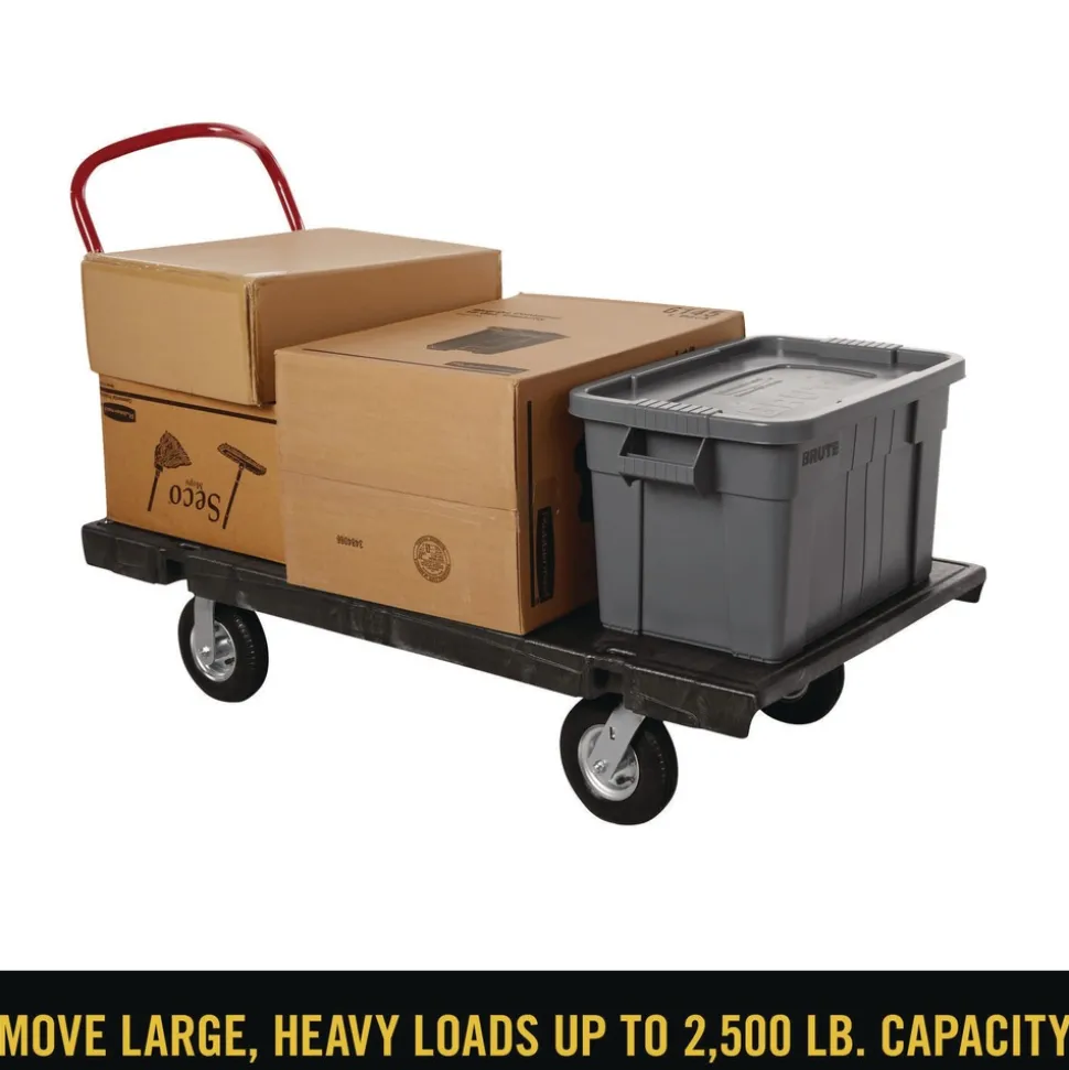 Rubbermaid Commercial 30 in. x 60 in. x 7 in. 2000 lbs. Capacity Platform Truck - Black