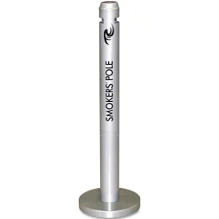 Rubbermaid Commercial 4 in. x 41 in. 0.9 gal. Round Steel Smoker's Pole - Silver