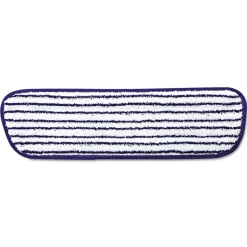 Rubbermaid Commercial 18 in. x 5.5 in. Microfiber Finish Pad - Blue/White (6/Box)