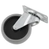 Rubbermaid Commercial 4 in. Wheel Swivel Mount Plate Non-Marking Plate Casters - Black/Gray/Silver