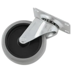 Rubbermaid Commercial 4 in. Wheel Swivel Mount Plate Non-Marking Plate Casters - Black/Gray/Silver