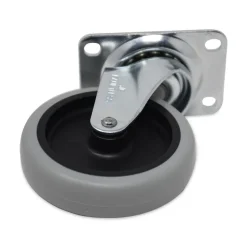 Rubbermaid Commercial 4 in. Wheel Swivel Mount Plate Non-Marking Plate Casters - Black/Gray/Silver