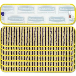 Rubbermaid Commercial 18 in. Vertical Polyprolene Stripes Microfiber Scrubber Pad - Yellow (6/Carton)
