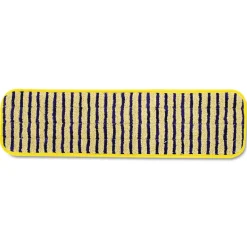 Rubbermaid Commercial 18 in. Vertical Polyprolene Stripes Microfiber Scrubber Pad - Yellow (6/Carton)