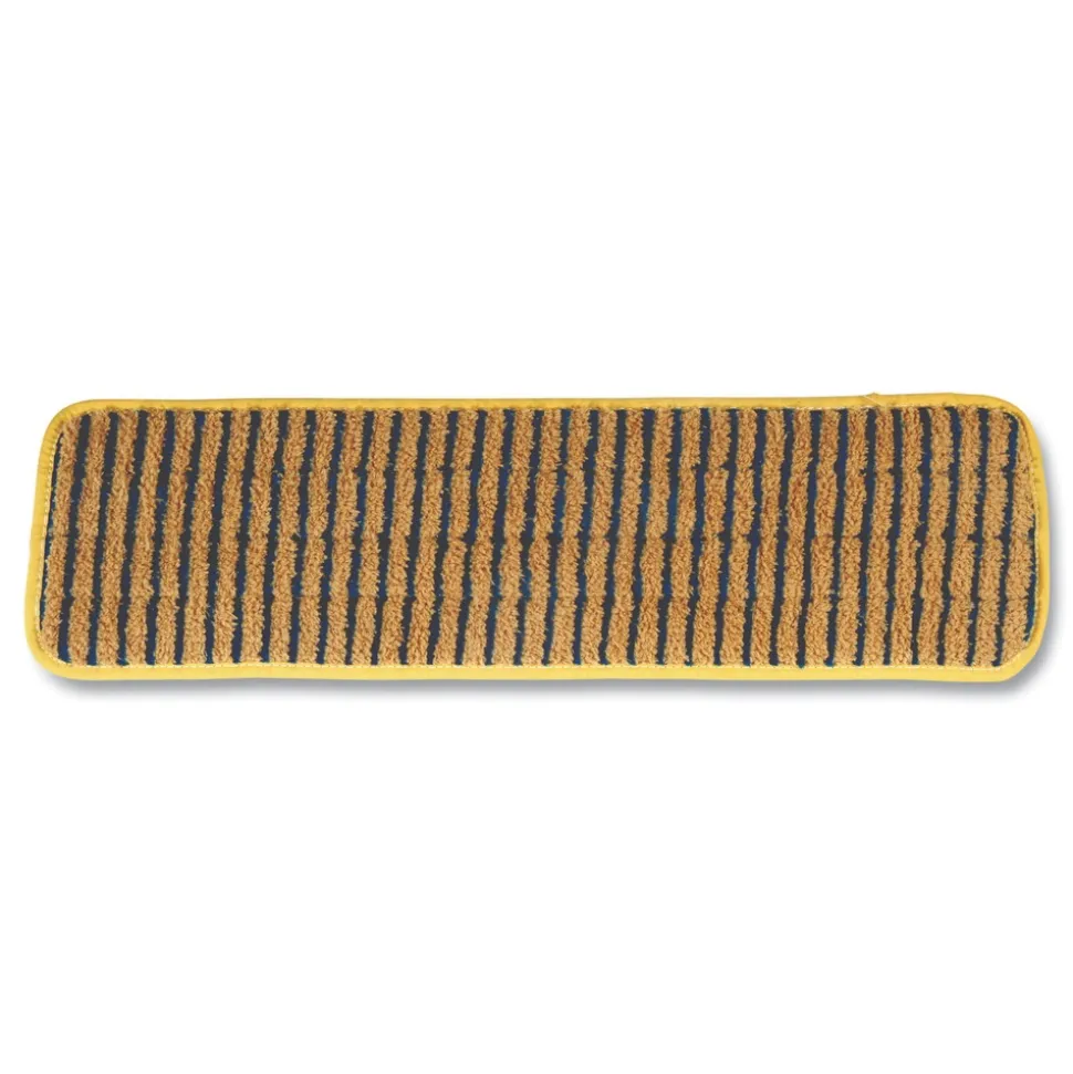 Rubbermaid Commercial 18 in. Vertical Polyprolene Stripes Microfiber Scrubber Pad - Yellow (6/Carton)