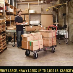 Rubbermaid Commercial 24 in. x 48 in. x 7 in. 2000 lbs. Capacity Platform Truck - Black