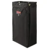 Rubbermaid Commercial 10.5 in. x 16.8 in. x 33 in. 30 Gallon Fabric Cleaning Cart Bag for Rubbermaid Commercial Housekeeping and Janitorial Carts - Black (4/Carton)