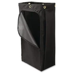 Rubbermaid Commercial 10.5 in. x 16.8 in. x 33 in. 30 Gallon Fabric Cleaning Cart Bag for Rubbermaid Commercial Housekeeping and Janitorial Carts - Black (4/Carton)