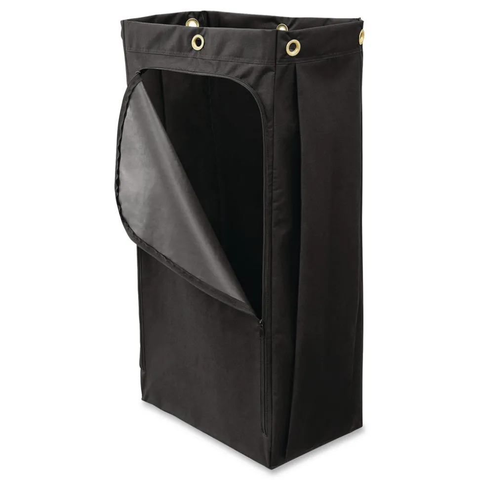 Rubbermaid Commercial 10.5 in. x 16.8 in. x 33 in. 30 Gallon Fabric Cleaning Cart Bag for Rubbermaid Commercial Housekeeping and Janitorial Carts - Black (4/Carton)