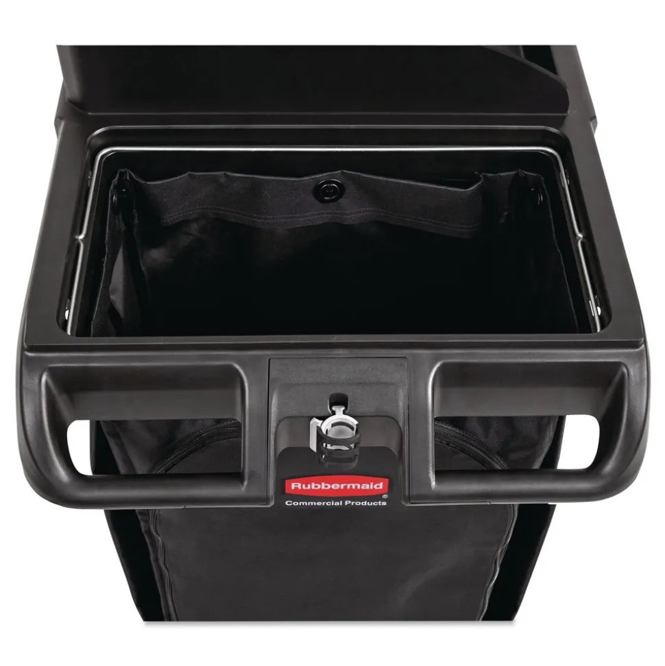 Rubbermaid Commercial 10.5 in. x 16.8 in. x 33 in. 30 Gallon Fabric Cleaning Cart Bag for Rubbermaid Commercial Housekeeping and Janitorial Carts - Black (4/Carton)