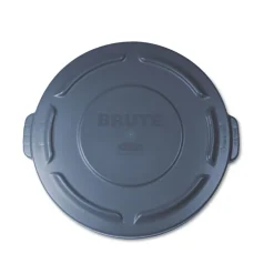 Rubbermaid Commercial 19.88 in. BRUTE Self-Draining Flat Top Lids for 20 gal. Round BRUTE Containers - Gray