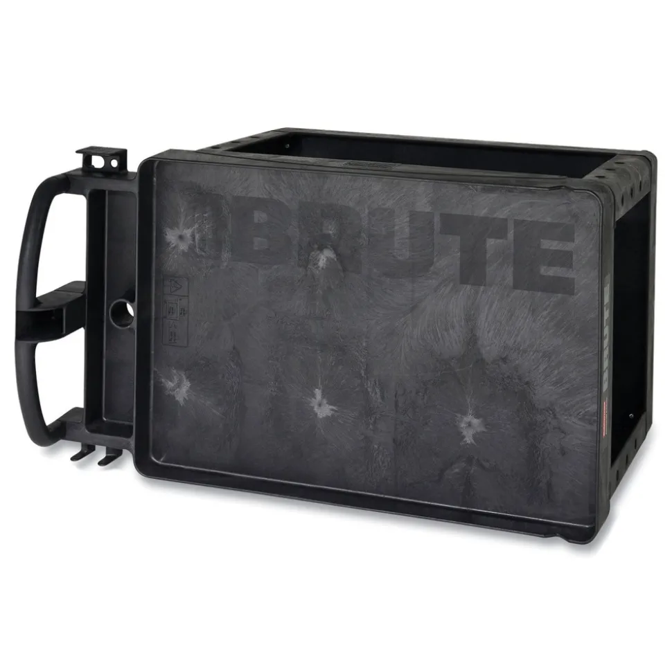 Rubbermaid Commercial 17.13 in. x 38.5 in. x 38.88 in. 500 lbs. Capacity 2 Lipped Shelves Heavy-Duty Plastic Utility Cart - Black