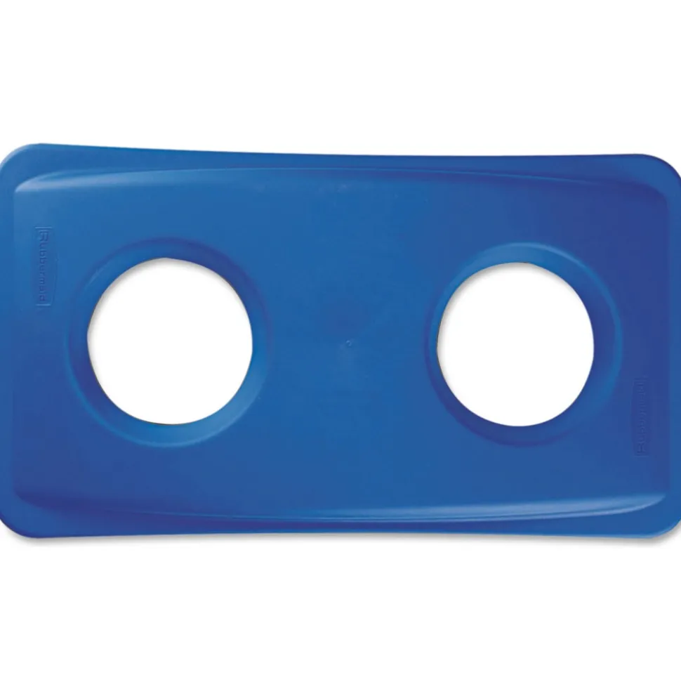 Rubbermaid Commercial 20.38 in. x 11.38 in. x 2.75 in. Lid for Slim Jim Bottle Recycling Container - Blue