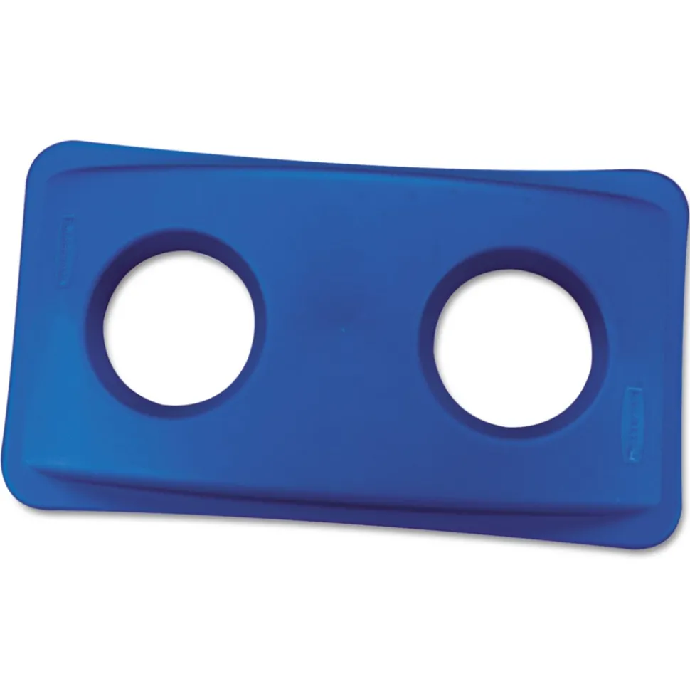 Rubbermaid Commercial 20.38 in. x 11.38 in. x 2.75 in. Lid for Slim Jim Bottle Recycling Container - Blue