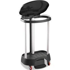 Rubbermaid Commercial 20.38 in. x 22.25 in. x 37.88 in. 30 Gallon Aluminum/Plastic Premium Step-On Linen Hamper - Black