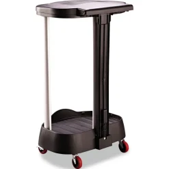 Rubbermaid Commercial 20.38 in. x 22.25 in. x 37.88 in. 30 Gallon Aluminum/Plastic Premium Step-On Linen Hamper - Black