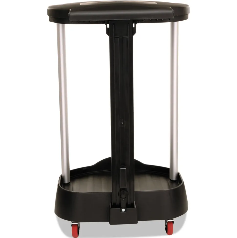 Rubbermaid Commercial 20.38 in. x 22.25 in. x 37.88 in. 30 Gallon Aluminum/Plastic Premium Step-On Linen Hamper - Black