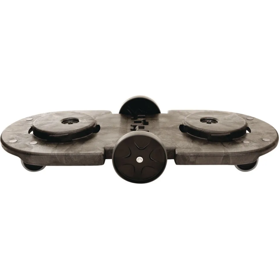 Rubbermaid Commercial 20.25 in. x 45 in. x 8 in. 300 lbs. Capacity 2-Container Tandem Dolly - Black