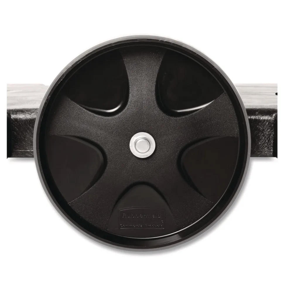 Rubbermaid Commercial 20.25 in. x 45 in. x 8 in. 300 lbs. Capacity 2-Container Tandem Dolly - Black