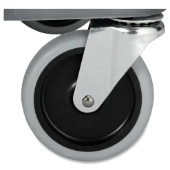 Rubbermaid Commercial 40.63 in. x 20 in. x 37.81 in. 300 lbs. Capacity 3 Shelves Plastic Xtra Instrument Cart with Locking Storage Area - Gray