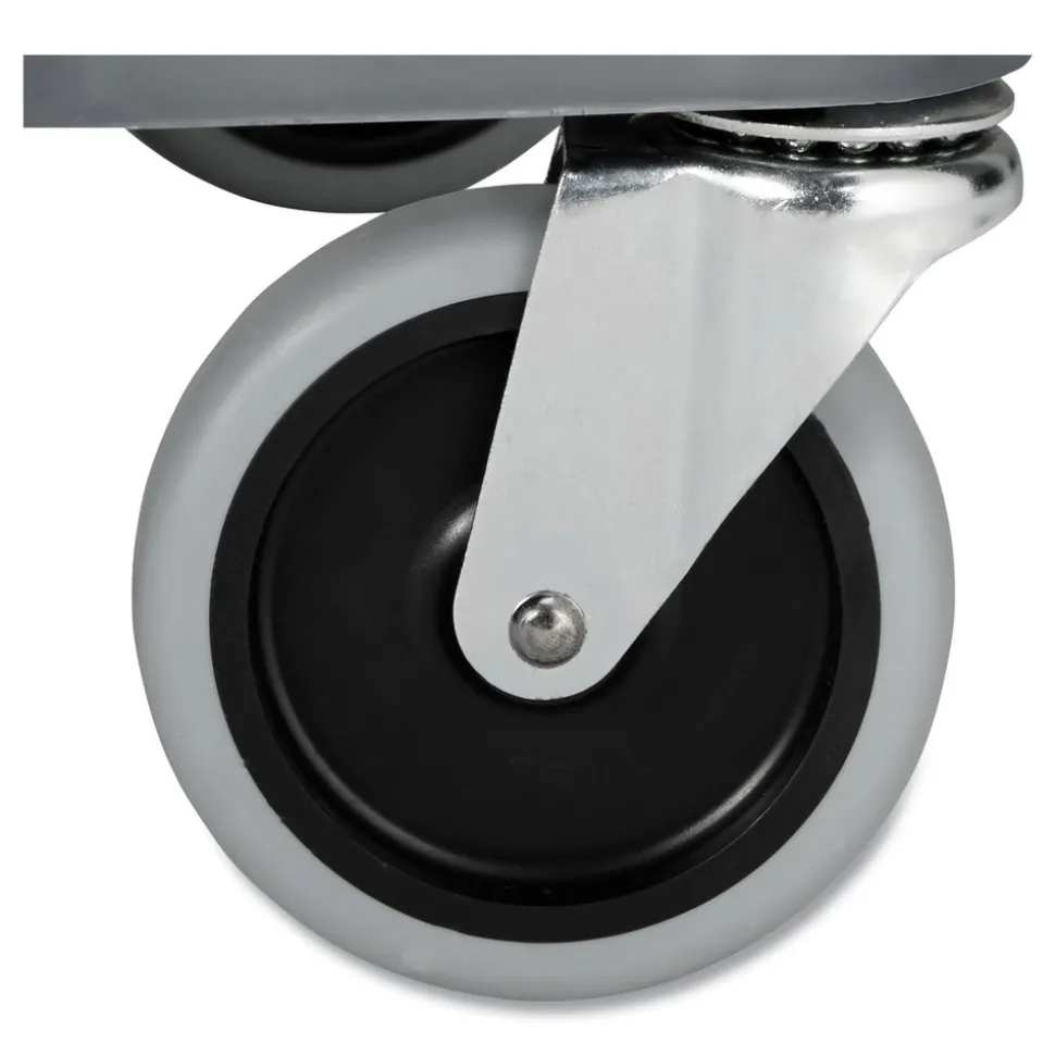 Rubbermaid Commercial 40.63 in. x 20 in. x 37.81 in. 300 lbs. Capacity 3 Shelves Plastic Xtra Instrument Cart with Locking Storage Area - Gray