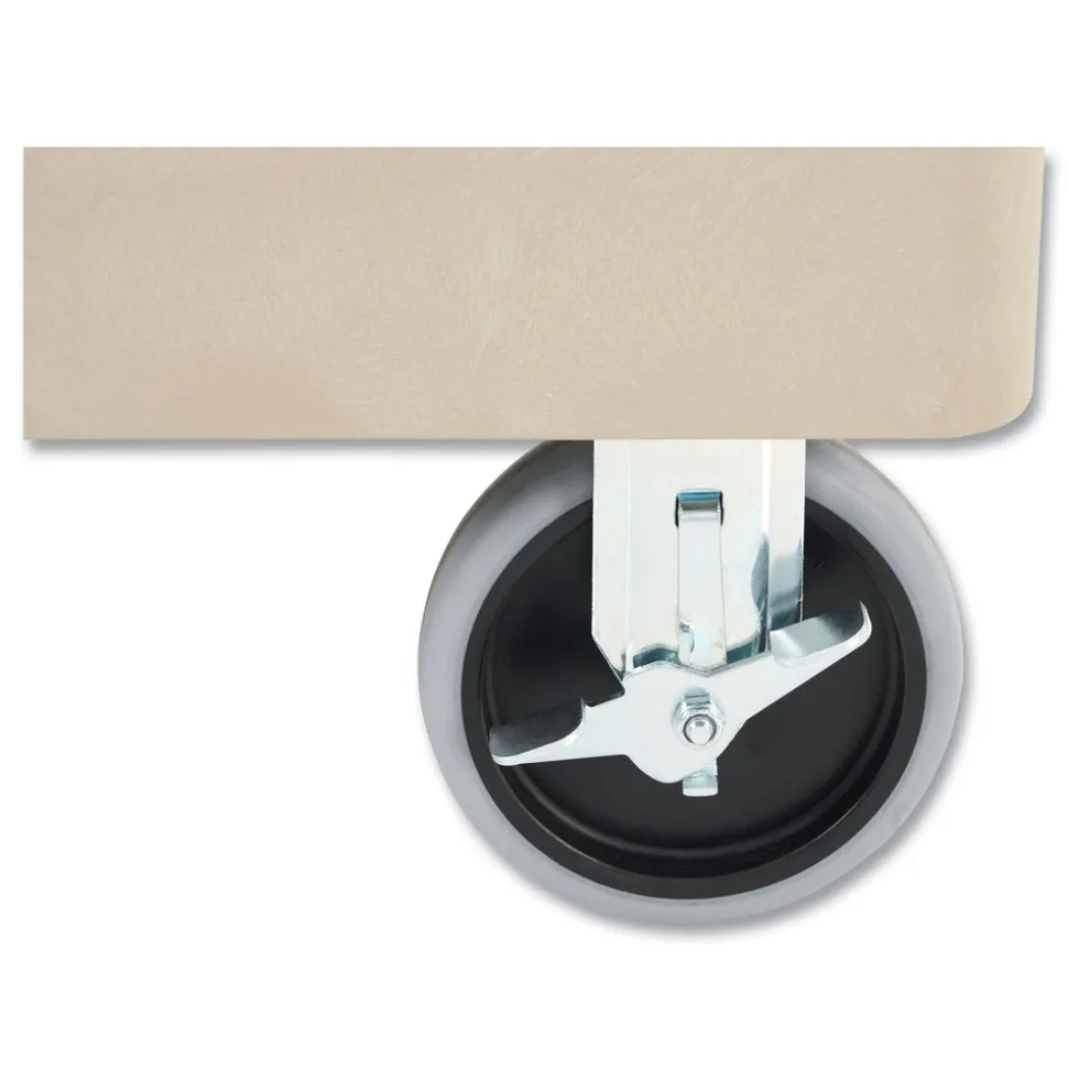 Rubbermaid Commercial 17.13 in. x 38.5 in. x 38.88 in. 500 lbs. Capacity 2 Shelves Plastic Heavy-Duty Utility Cart with Lipped Shelves - Beige