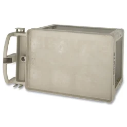 Rubbermaid Commercial 17.13 in. x 38.5 in. x 38.88 in. 500 lbs. Capacity 2 Shelves Plastic Heavy-Duty Utility Cart with Lipped Shelves - Beige