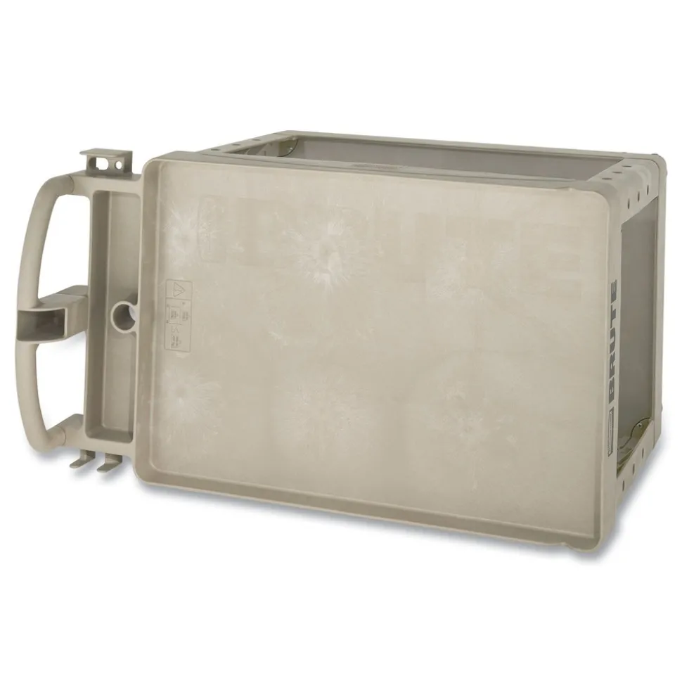 Rubbermaid Commercial 17.13 in. x 38.5 in. x 38.88 in. 500 lbs. Capacity 2 Shelves Plastic Heavy-Duty Utility Cart with Lipped Shelves - Beige