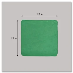 Rubbermaid Commercial 12 in. x 12 in. Microfiber Cleaning Cloths - Green (24/Pack)