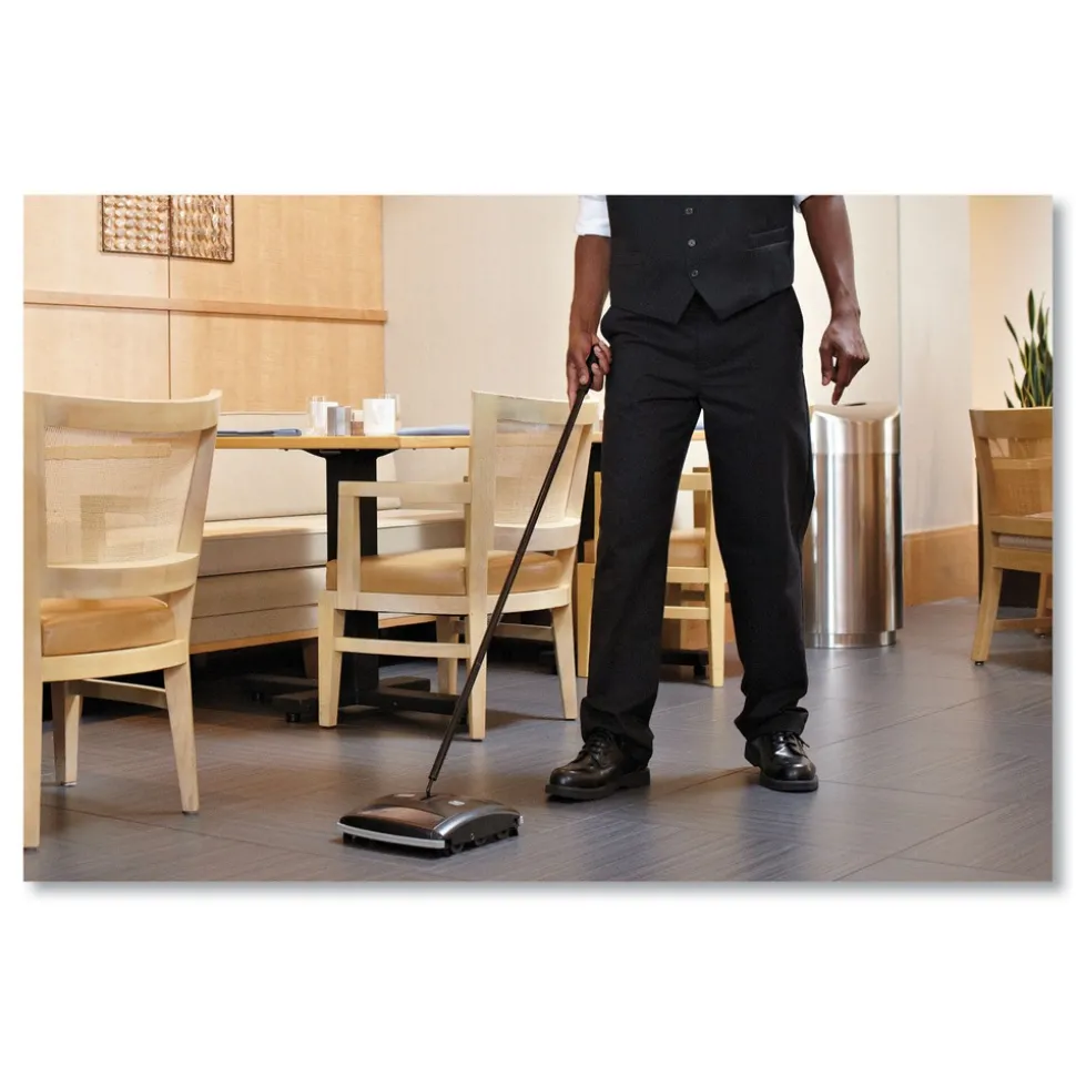 Rubbermaid Commercial 44 in. Handle Brushless Mechanical Sweeper - Black/Yellow