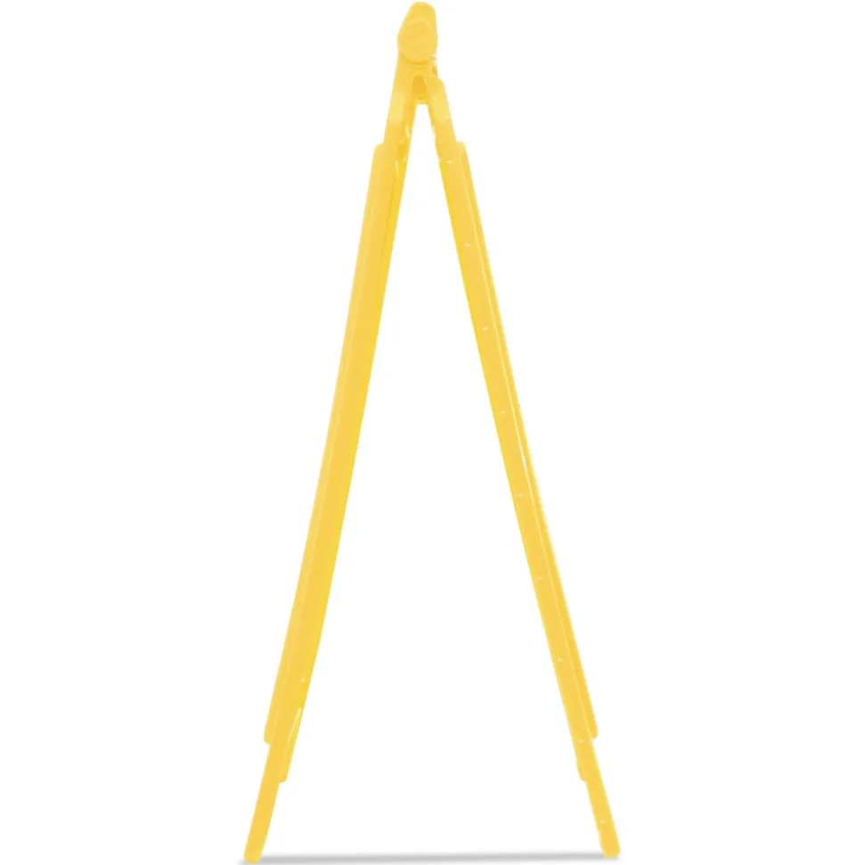 Rubbermaid Commercial 11 in. x 12 in. x 25 in. Caution Wet Floor Sign - Bright Yellow (6/Carton)