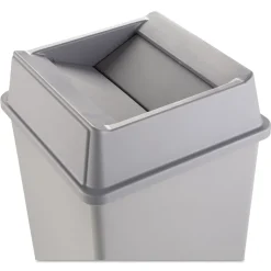 Rubbermaid Commercial 20.13 in. Plastic Untouchable Square Swing Top Lid - Gray