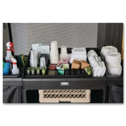 Rubbermaid Commercial 18.75 in. x 3.62 in. 11-Section Amenity Organizer for all Rubbermaid Commercial Full-Size and Compact Housekeeping Carts - Black